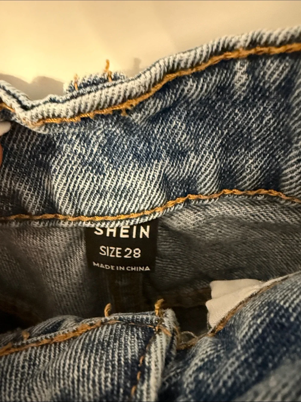 SHEIN Distressed Ripped Denim Shorts - Blue